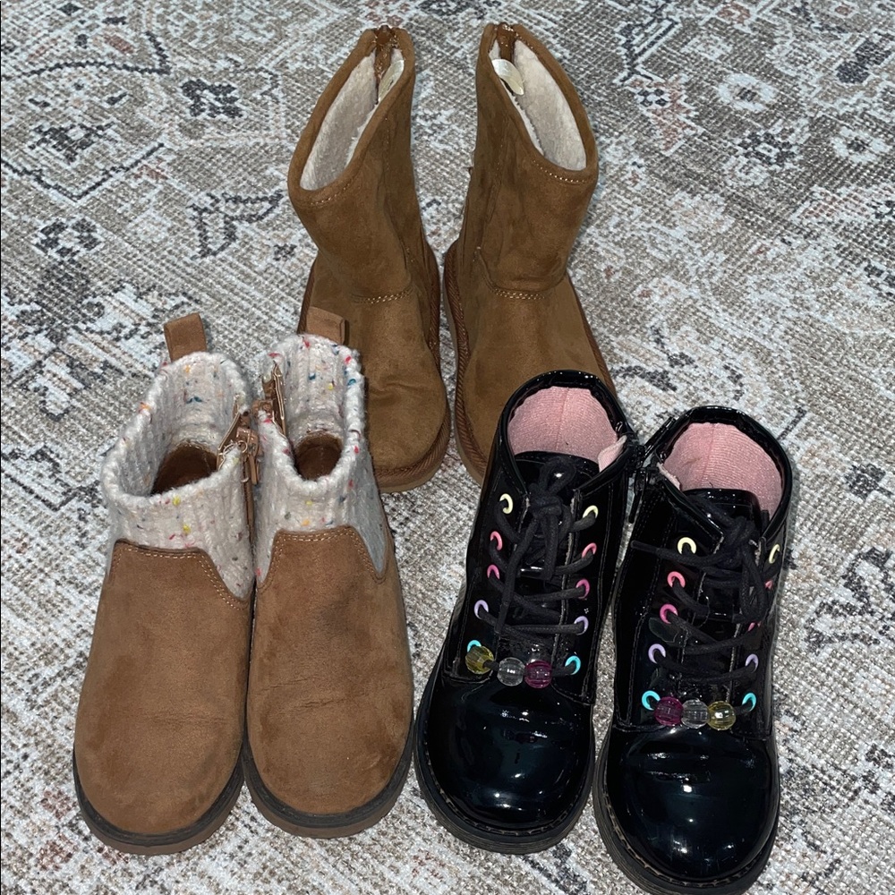 Brown and Black Kids Boots